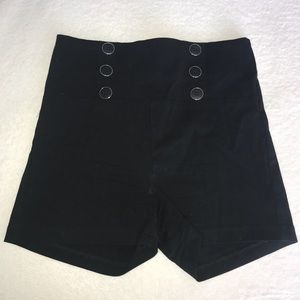 High waisted button up shorts